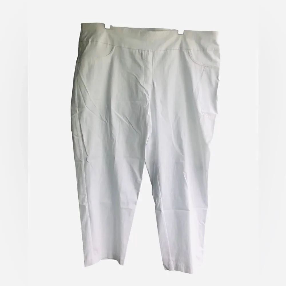 NWT Ruby Rd Women’s White Ankle Length Stretch Slimming Contour Waistband Pants